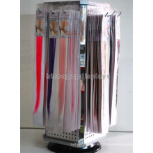 Productos para el cabello Instore Venta al por mayor Soporte giratorio de exhibición de peluca de cabello con extensión de 4 vías de tablero de clavijas giratorio